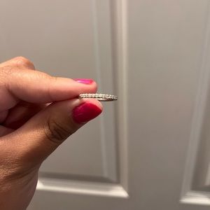 0.30 TCW charles and colvard band 14k white gold